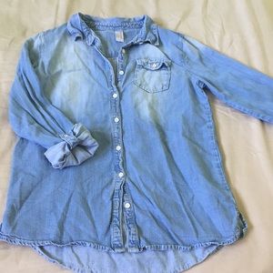Cat & Jack Chambray Long Sleeve Top
